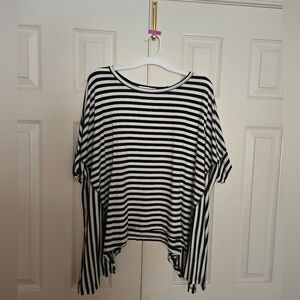 Black and White Striped Women's Tunic